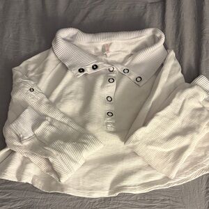 FP Movement by Free People White Ribbed Long Sleeve Top